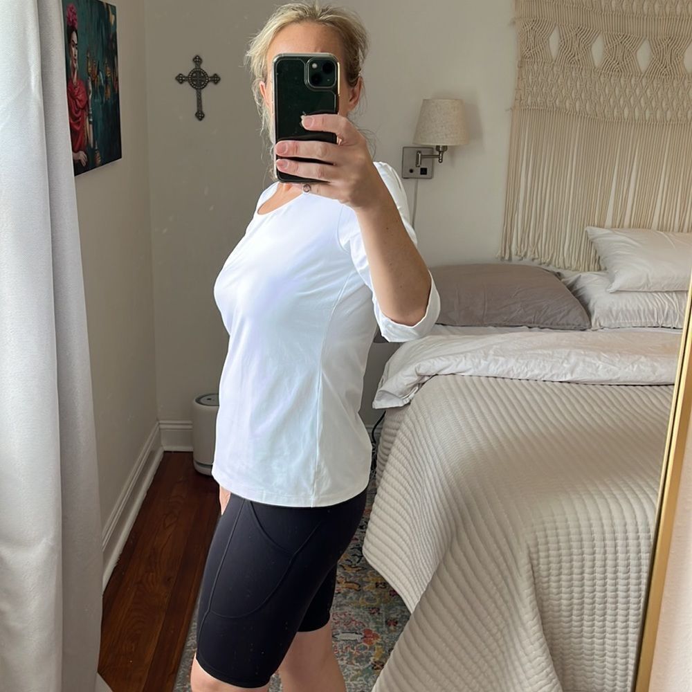 Boss Scoop Neck Stretch Jersey Top White Size XL‎ - Picture 4 of 10